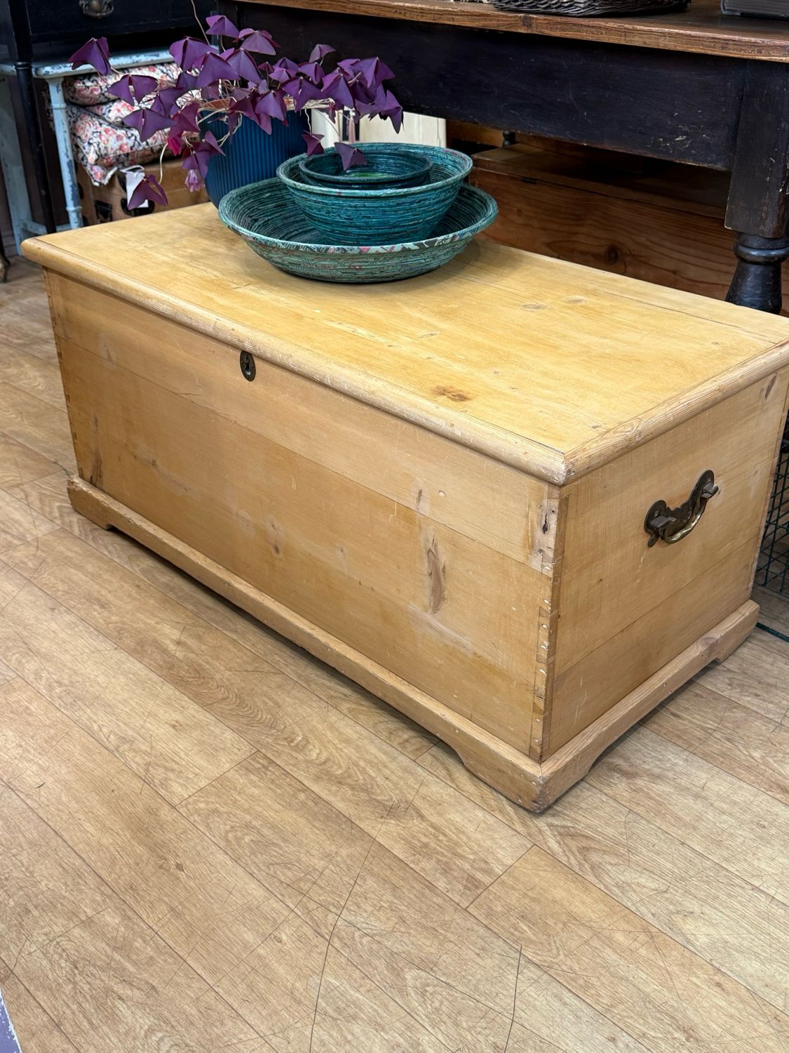 Antique Pine Trunk / Chest / Coffee Table Antique Pine Trunk / Chest / Coffee Table