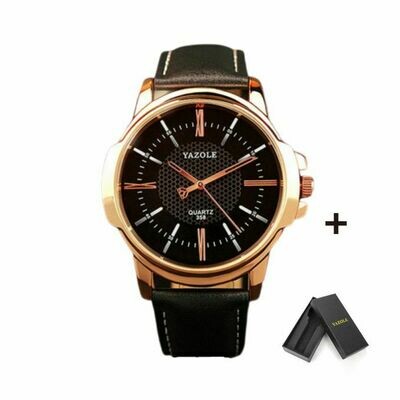 Yazole 358 Men&#39;s Leather Watch + Free Gift Box