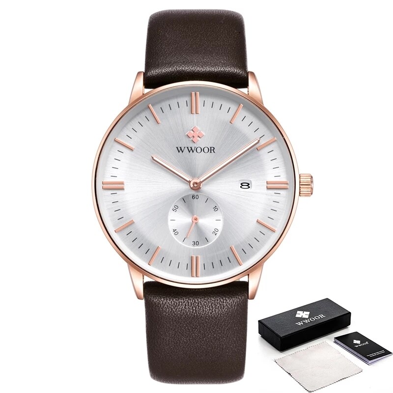 WWOOR Men&#39;s Leather Watch