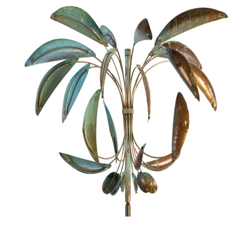 Desert Palm Wind Sculpture Copper