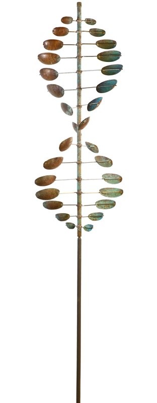 Double Helix Horizontal Wind Sculpture Copper