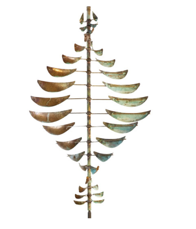 Double Helix Sail Wind Sculpture Copper