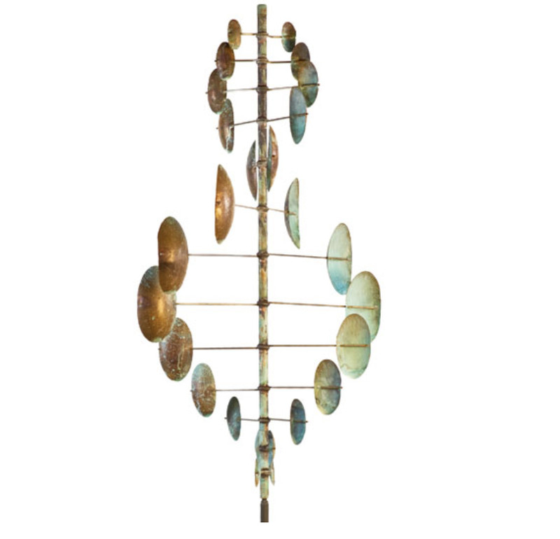 Double Helix Vertical Wind Sculpture Copper