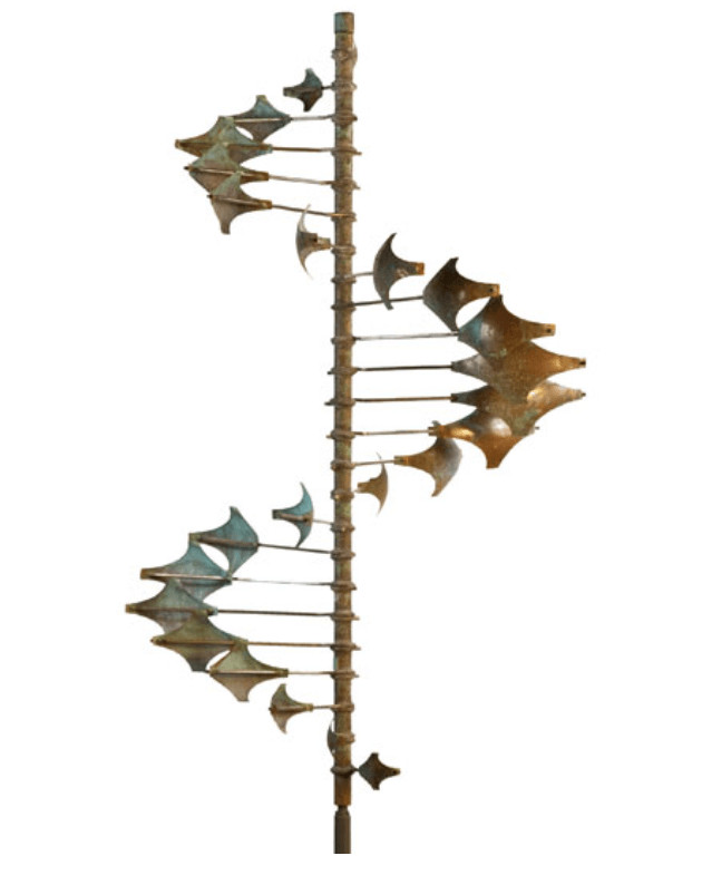 Single Helix Star Wind Sculpture Copper