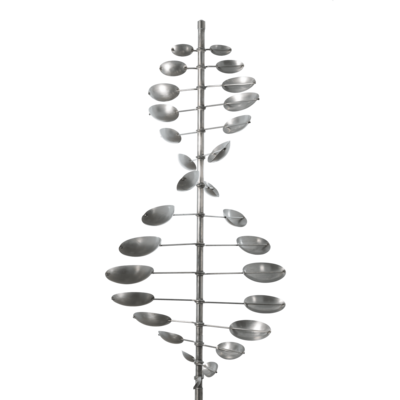 Double Helix Horizontal Wind Sculpture Stainless