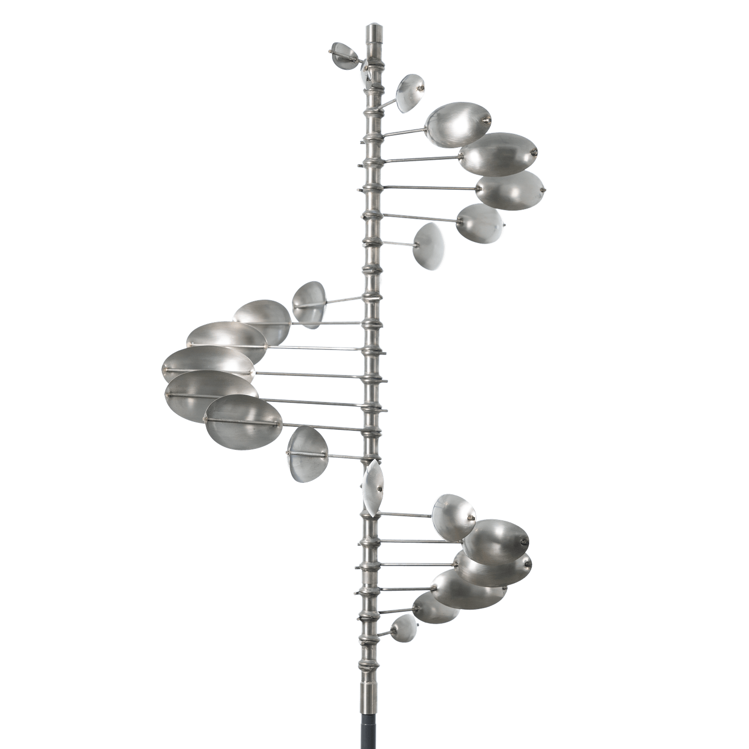 Single Helix Oval Wind Sculpture Stainless