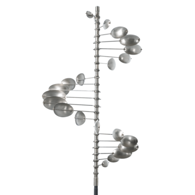 Single Helix Oval Wind Sculpture Stainless