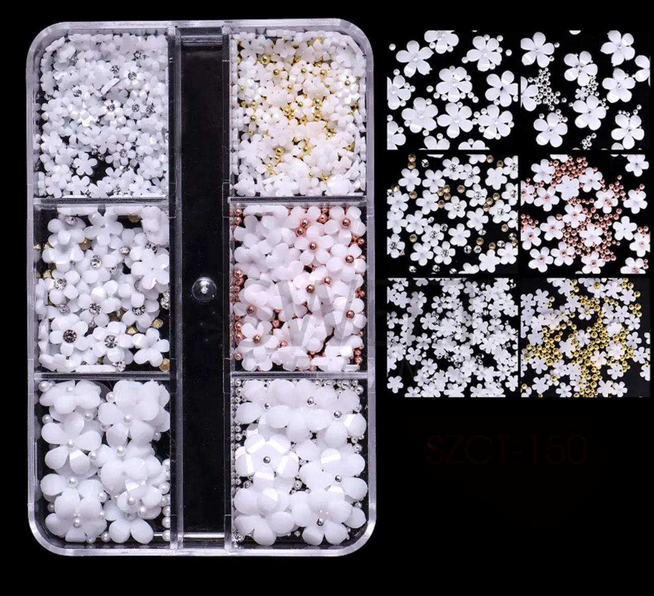 White Flower Charms