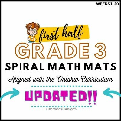 Grade 3 Spiral Math Mats | FIRST HALF (weeks 1-20)