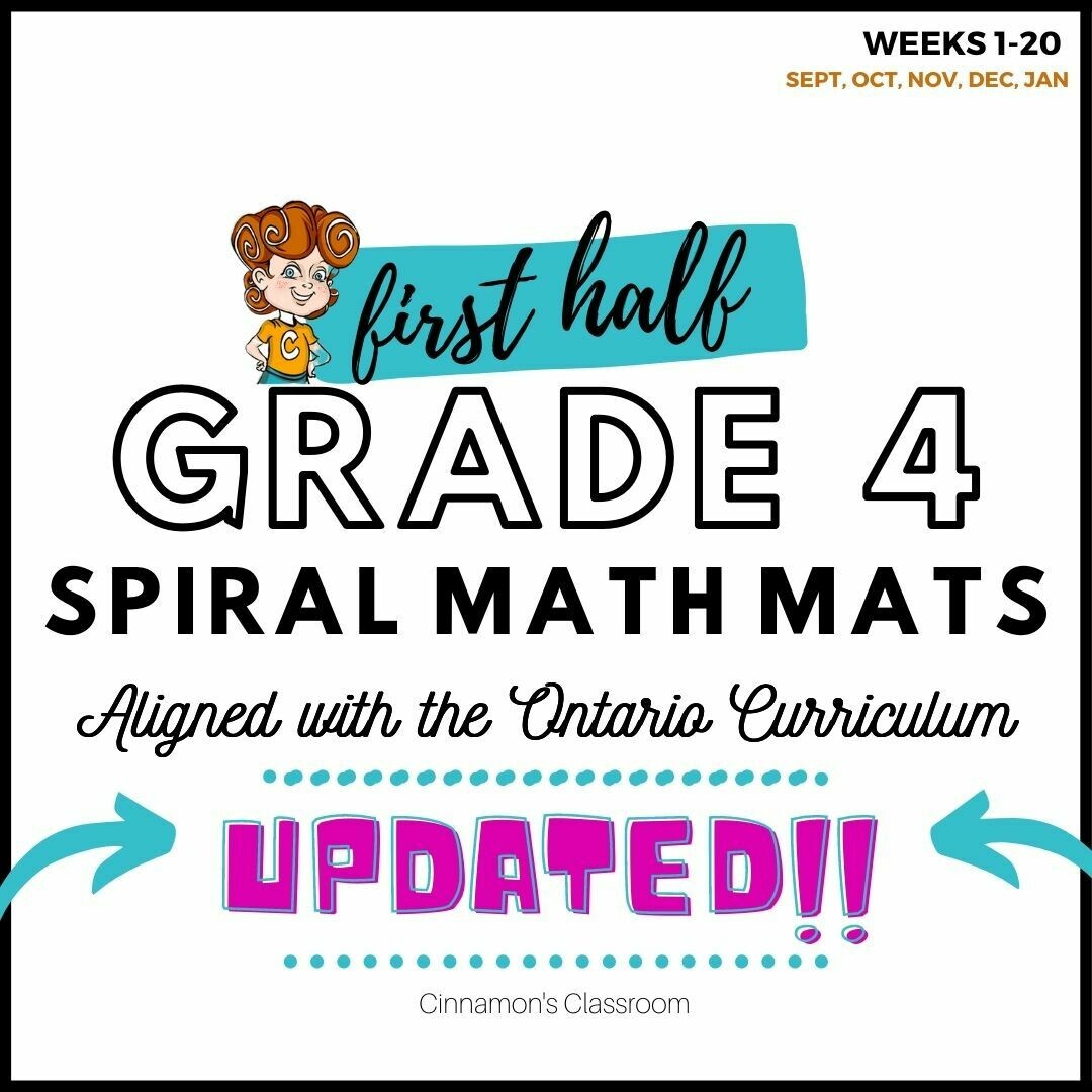 Grade 4 Spiral Math Mats | FIRST HALF (weeks 1-20)