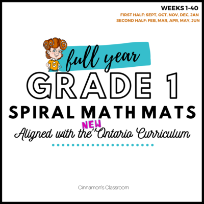 Grade 1 Ontario Math | Spiral Math Mats | Full Year Pack