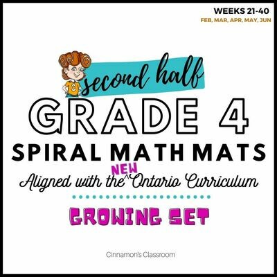 Grade 4 Spiral Math Mats | SECOND HALF (weeks 21-40)