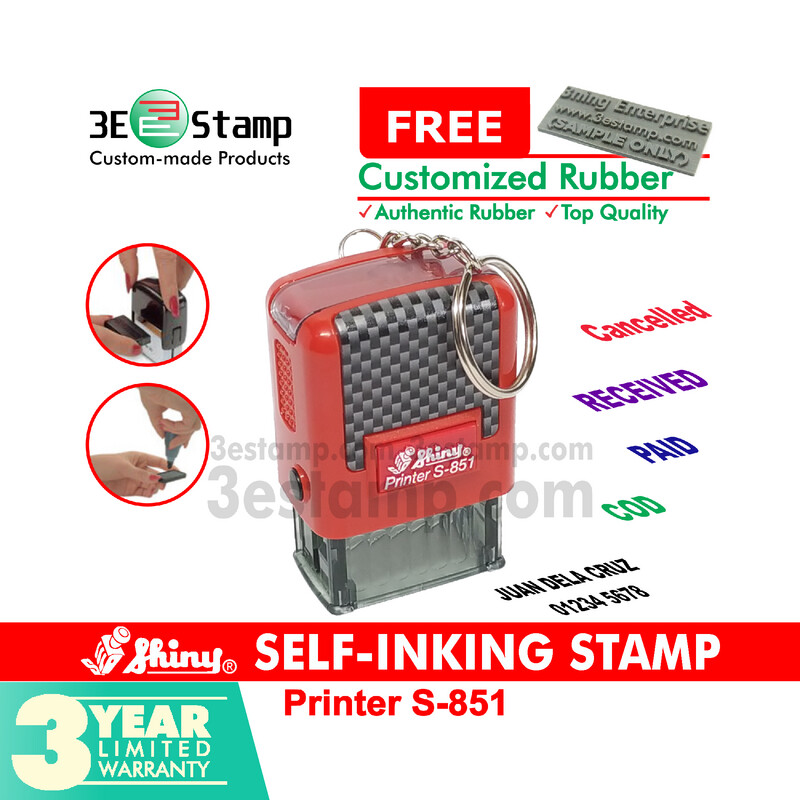 ​Shiny® S-851 Self-inking Keychain Stamp / Personalized Stamp