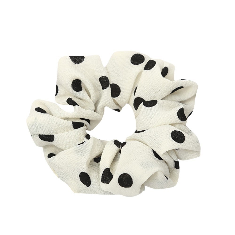 Scrunchies - White And Black Polka Dots