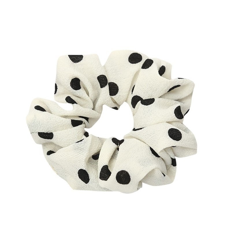 Scrunchies - White And Black Polka Dots