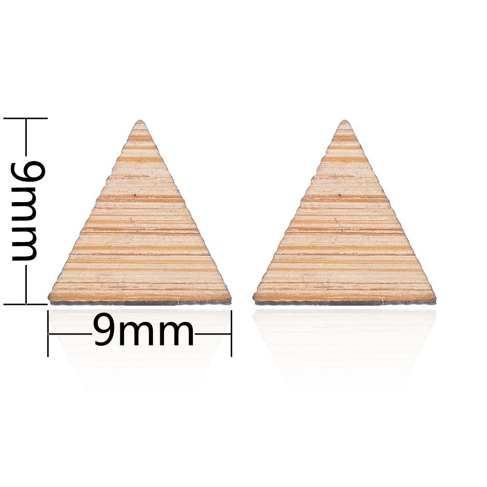 Earrings - Wood Stud Triangle