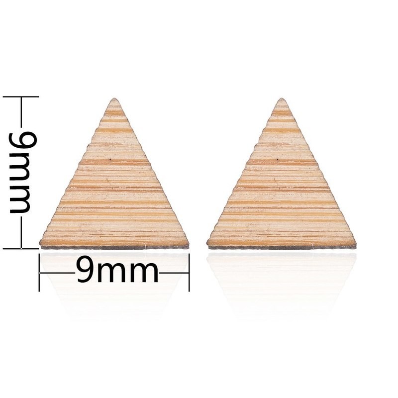 Earrings - Wood Stud Triangle