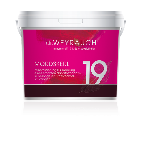 dr. WEYRAUCH Nr. 19 Mordskerl (Pferd) dr. WEYRAUCH Nr. 19 Mordskerl für Pferde – Ergänzungsfuttermittel mit Aminosäuren und Mineralstoffen zur Unterstützung von Mu