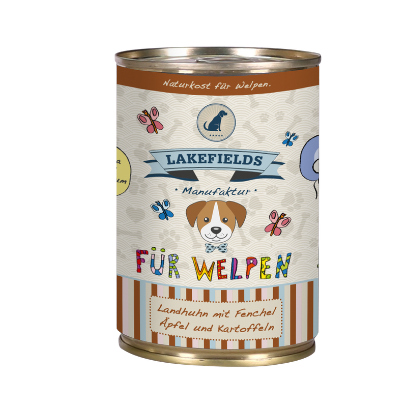 Lakefields Dosenfleisch-Menü LandHuhn für WELPEN Lakefields Dosenfleisch-Menü LandHuhn für WELPEN