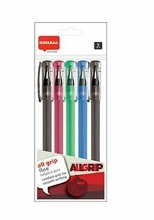 NATARAJ 5PCS ALL GRIP FINE BALL PENS 0.7MM