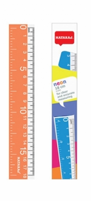 NATARAJ 18CM NEON/FLUORESCENT RULER 06A04