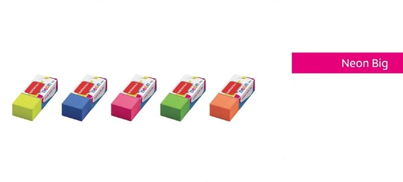 NATARAJ 80PCS NEON RUB-A-LONG BIG ERASER JAR
