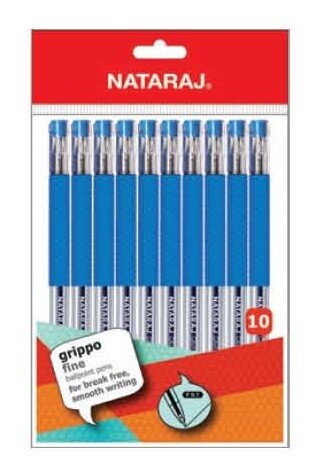 NATARAJ 10PCS ALL GRIP FINE BALL PENS 0.7MM