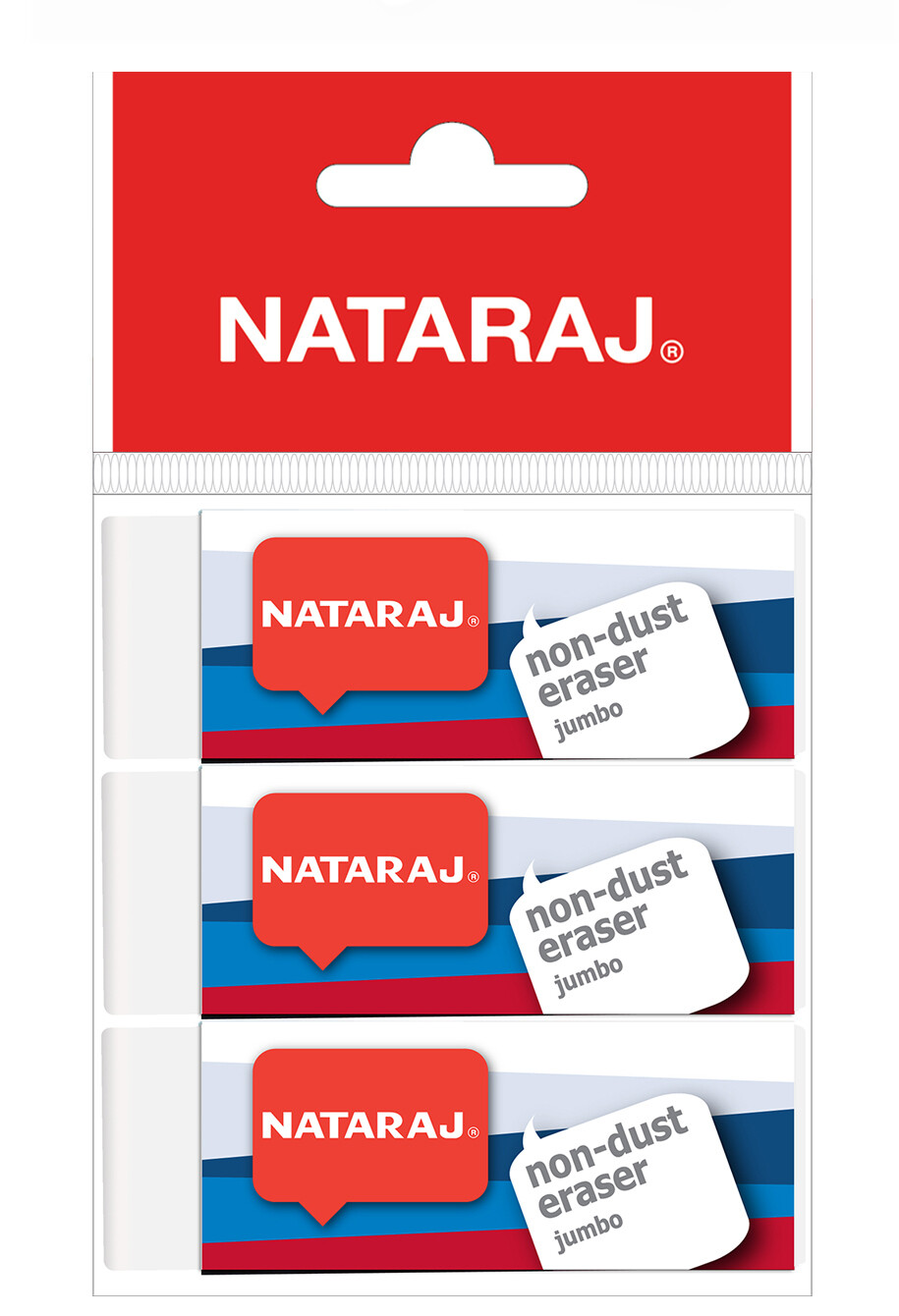 NATARAJ 3PCS NON DUST JUMBO ERASERS