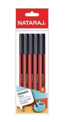 NATARAJ 5PCS CLASSIC FINE BALL PEN (0.7 MM) ASSORT
