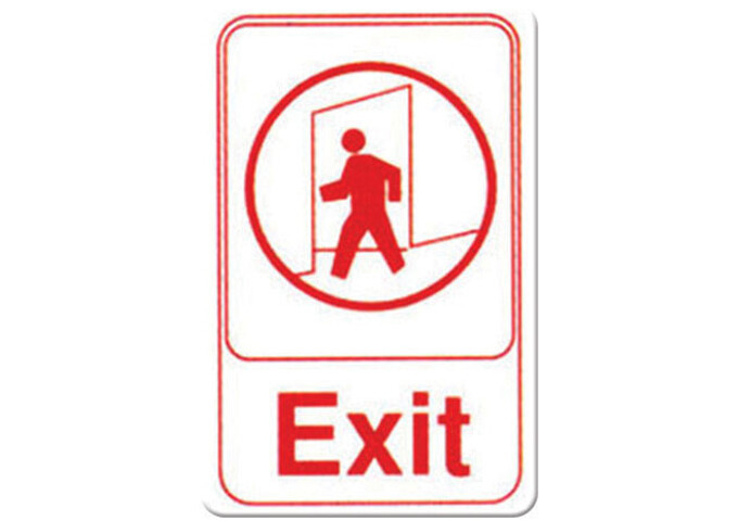 WINCO 6&quot;X9&quot; SIGN &#39;EXIT&#39; BIG SGN-681W