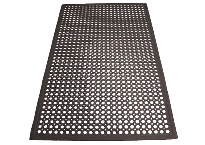 WINCO 90X150CM BLACK FLOOR MAT W/HOLES RBM-35K