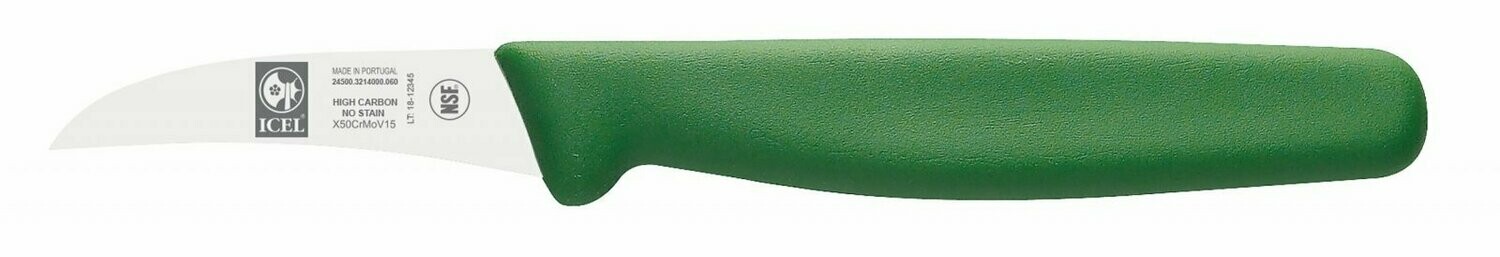 ICEL 5CM JUNIOR PEELING KNIFE GREEN HANDLE