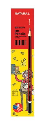 NATARAJ 12PCS 621 RUBY WRITING HB PENCIL