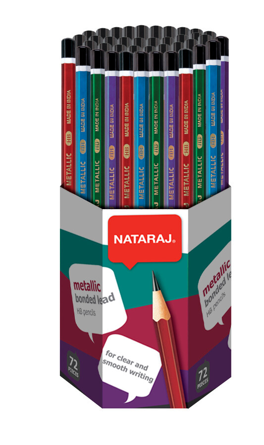 NATARAJ 72PCS METALLIC PENCILS HEXAGONAL STAND