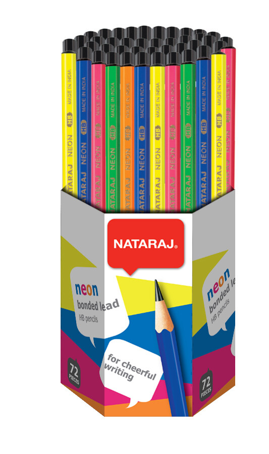 NATARAJ 72PCS NEON/FLUORESCENT PENCIL HEX