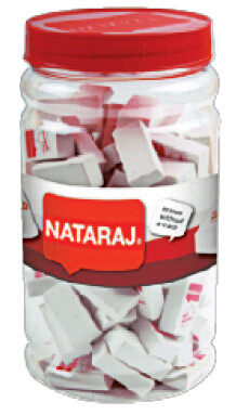 NATARAJ 100PCS 621 PLASTO ERASERS JAR