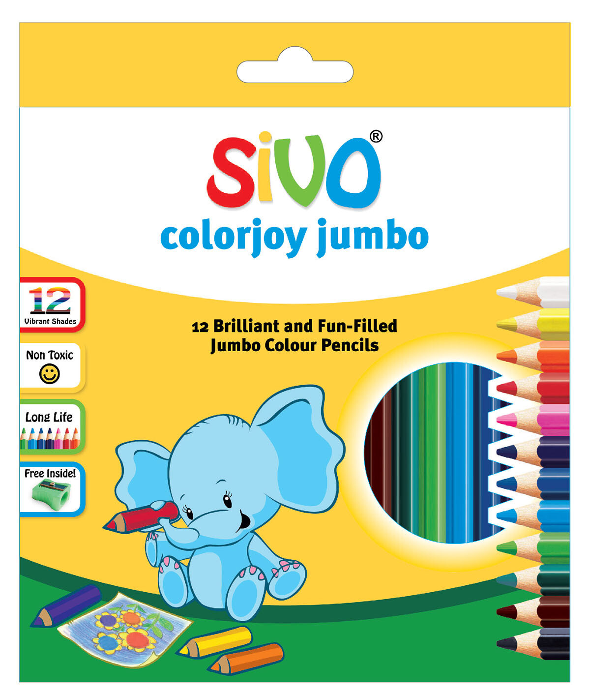 SIVO 12PCS COLORJOY JUMBO PENCILS