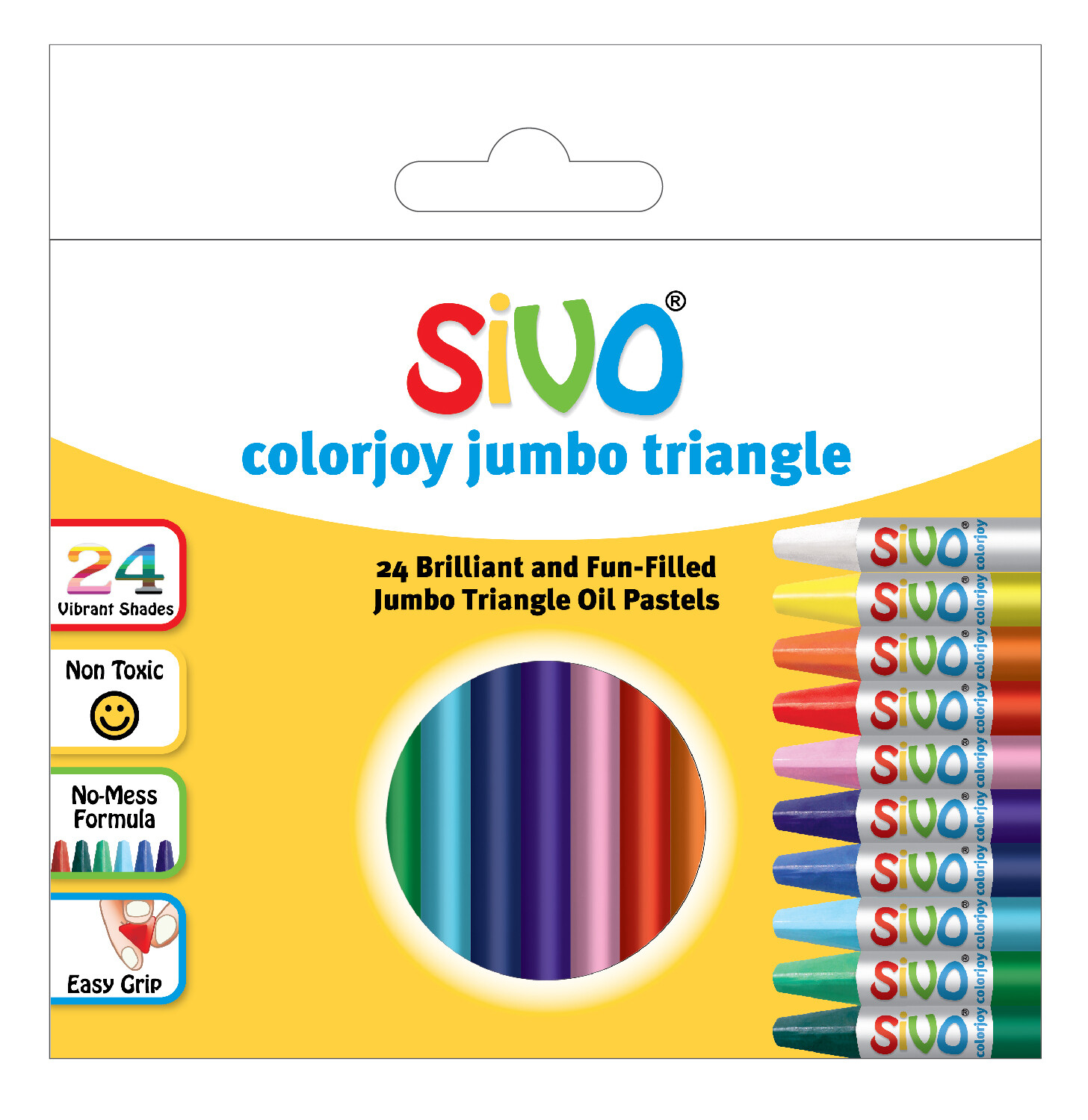SIVO 24PCS COLORJOY JUMBO TRIANGALE OIL PASTELS