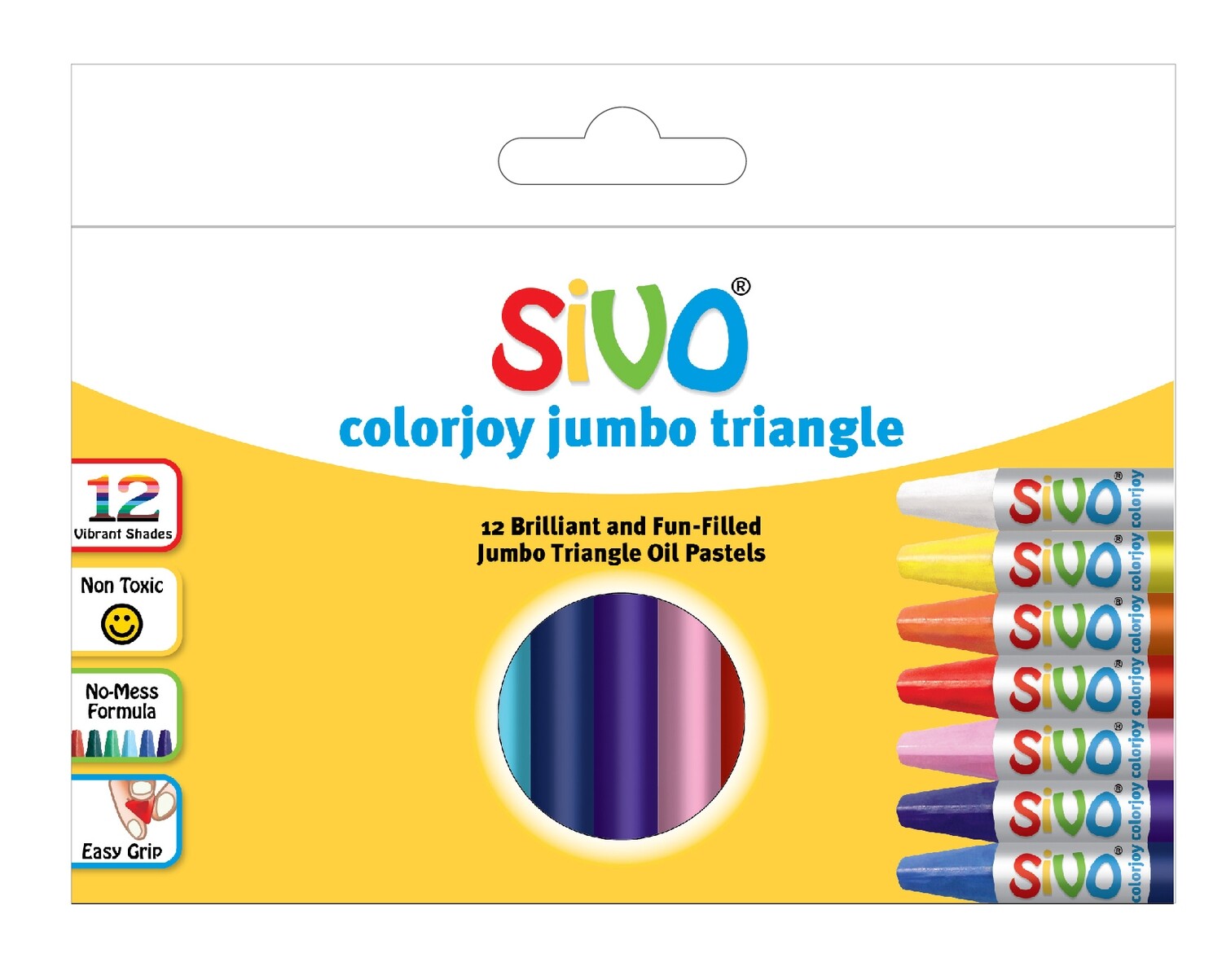 SIVO 12PCS COLORJOY JUMBO TRIANGALE OIL PASTELS