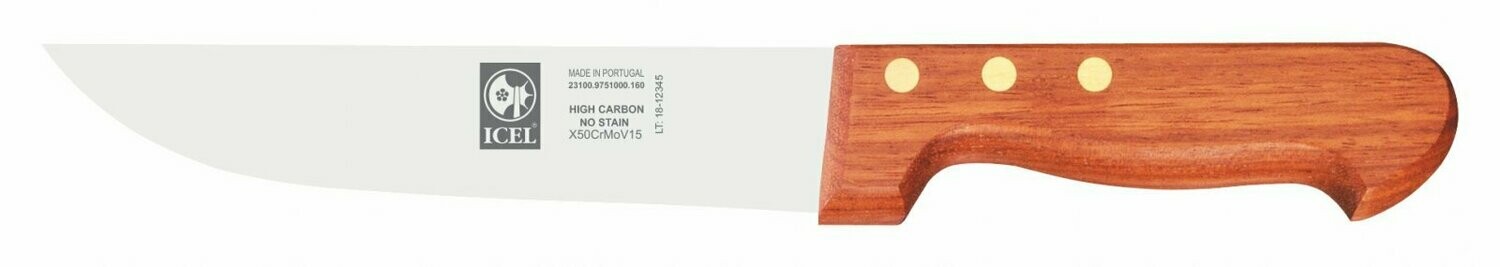 ICEL 16CM BUTCHER KNIFE WOODEN HANDLE