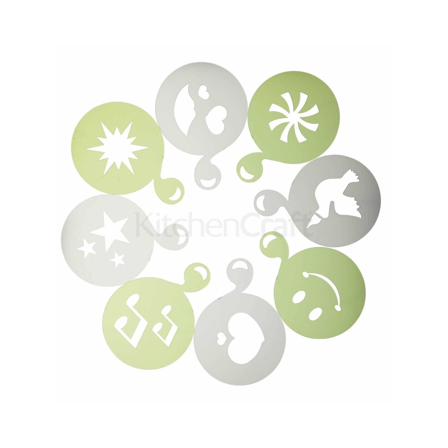 KC/LE&#39;XPRESS COFFEE STENCILS SET OF 8 KCSTENCIL