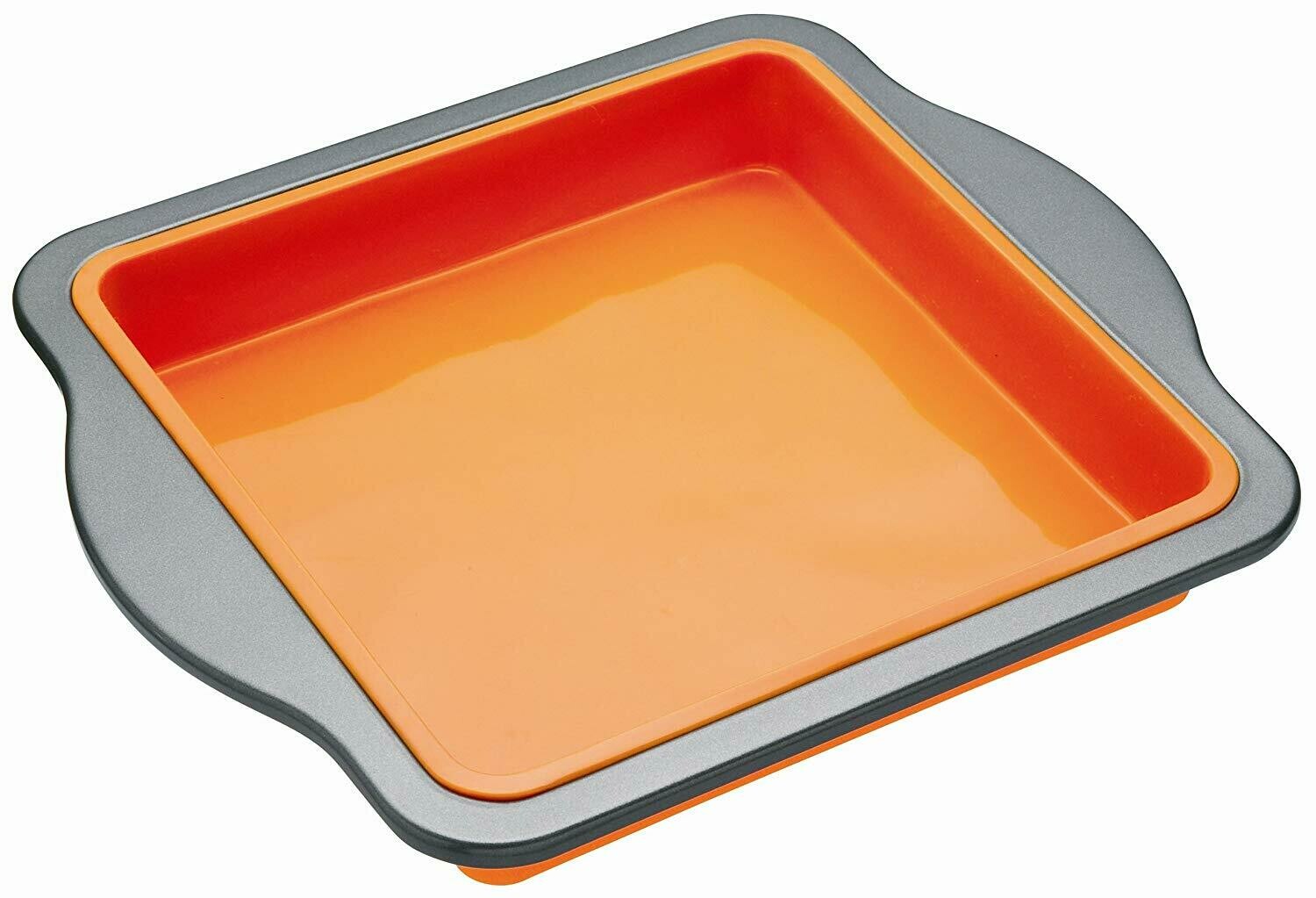 KC 9&quot; SQUARE CAKE PAN SILICONE W/STEEL HANDLES MCS