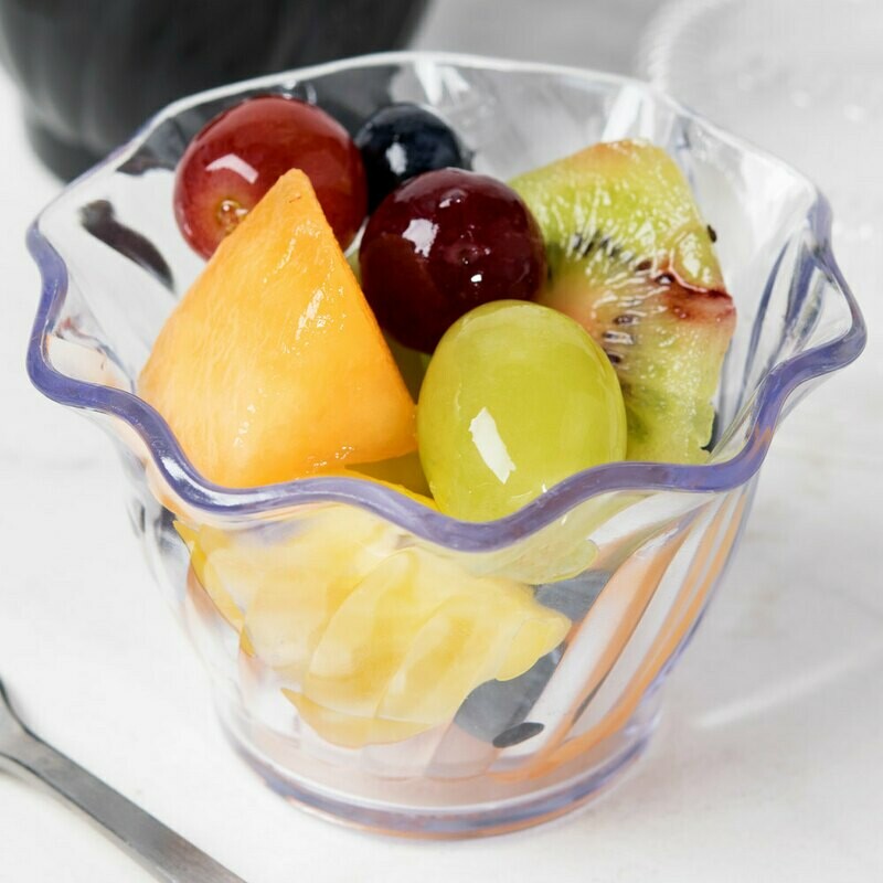 CAMBRO PC 5OZ SWIRL BOWL CLEAR/BLACK/WHITE SRB5CW