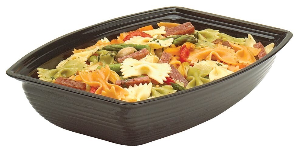 CAMBRO PC 9X12&quot; RIB RECTANGLE BOWL BLACK