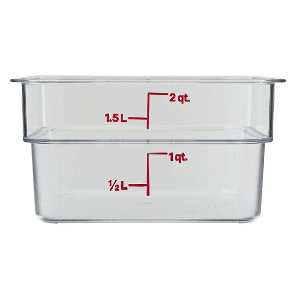 CAMBRO 2QT SQUARE CLEAR FOOD CONTAINER W/COVER