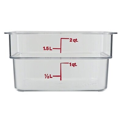 CAMBRO 2QT SQUARE CLEAR FOOD CONTAINER W/COVER