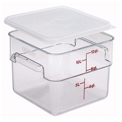 CAMBRO 12QT SQUARE CLEAR FOOD CONTAINER W/COVER