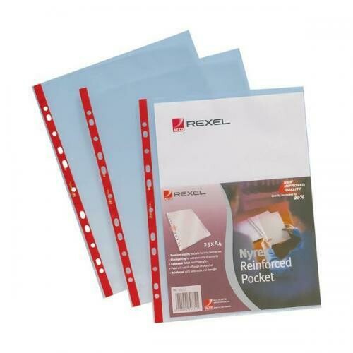 REXEL A4 REINFORCEMENT POCKET SIDE OPEN 12253