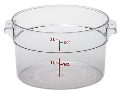 CAMBRO 2QT ROUND CLEAR FOOD CONTAINER W/COVER