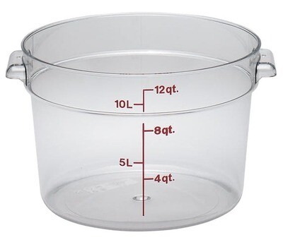 CAMBRO 12QT ROUND CLEAR FOOD CONTAINER W/COVER